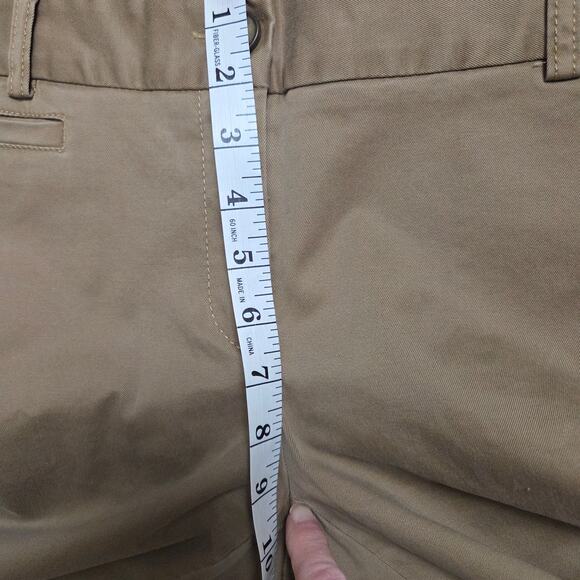 NWOT Women's 10 Lands' End Fit 1 Chino Khaki Straight Leg Pants Flat Front Tan - Picture 10 of 15